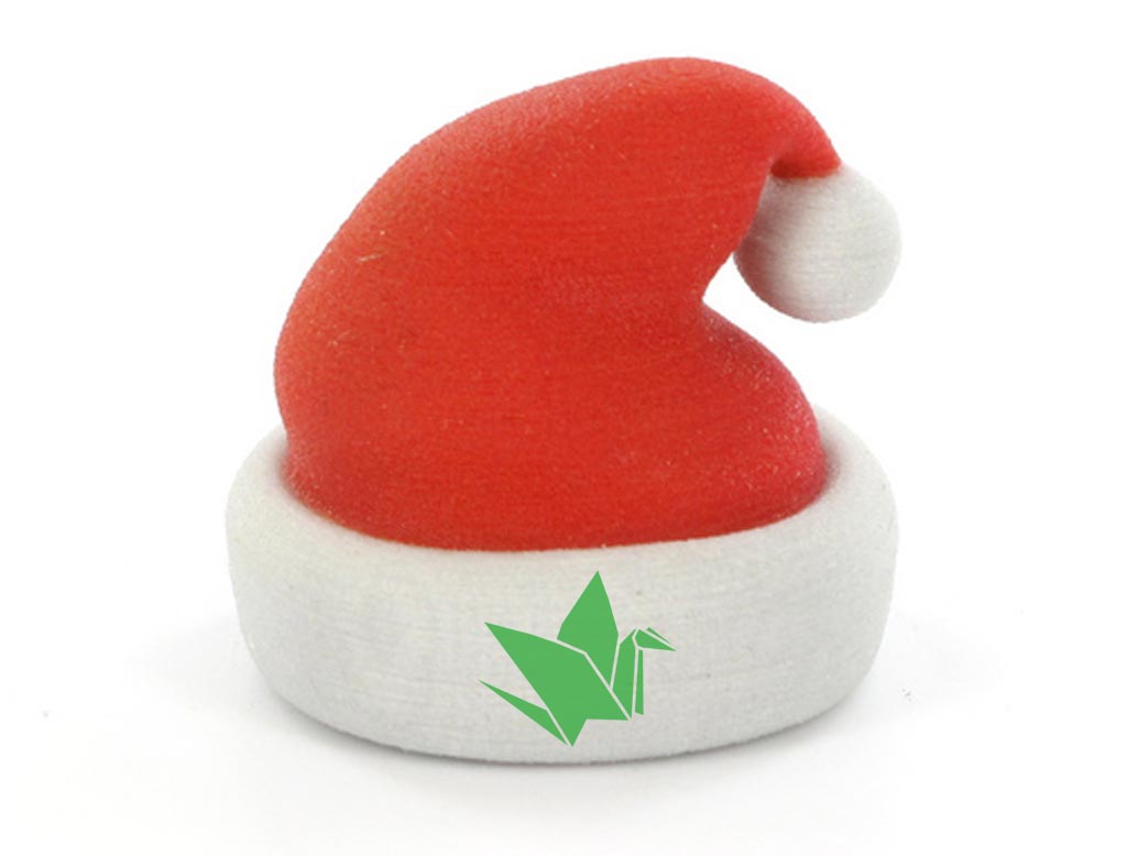 santa hat with rogers printing bird on cuff